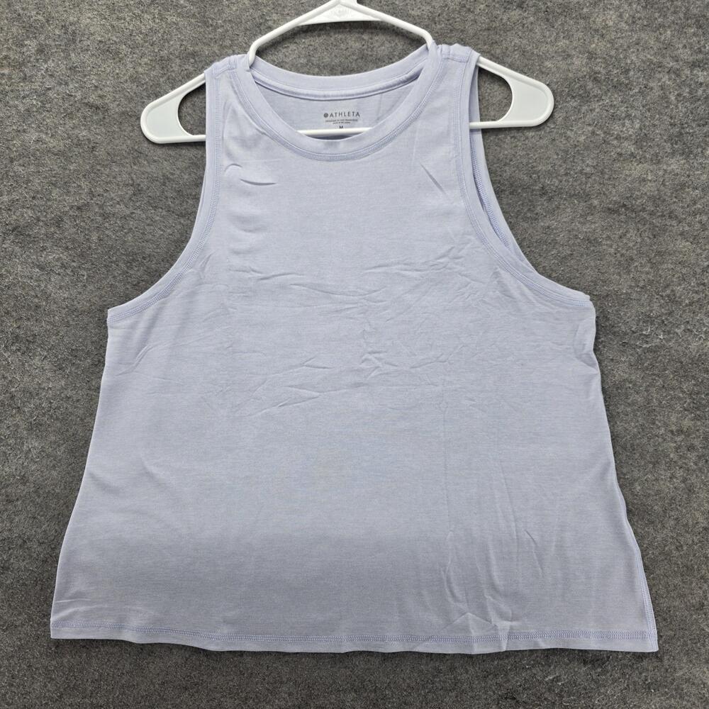 Athleta Tank Womens M Purple Crew Neck Sleeveless Stretch Lightweight Yoga Gym